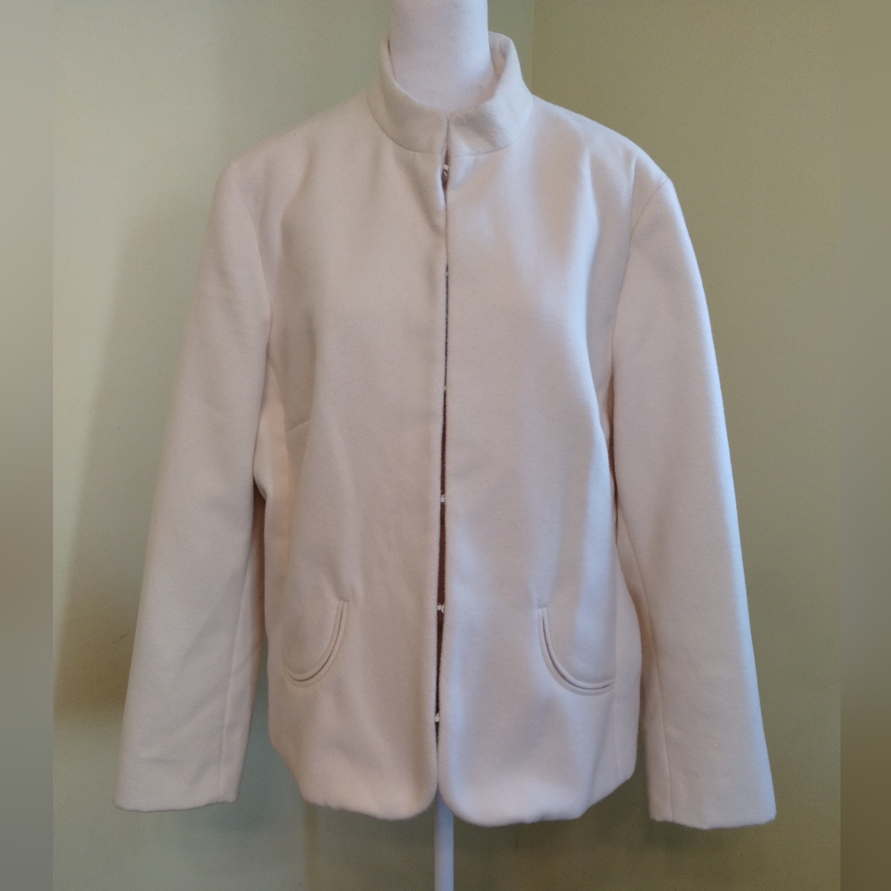 Chico's Women's Cream Blazer faux wool coat Size 3 (XL)